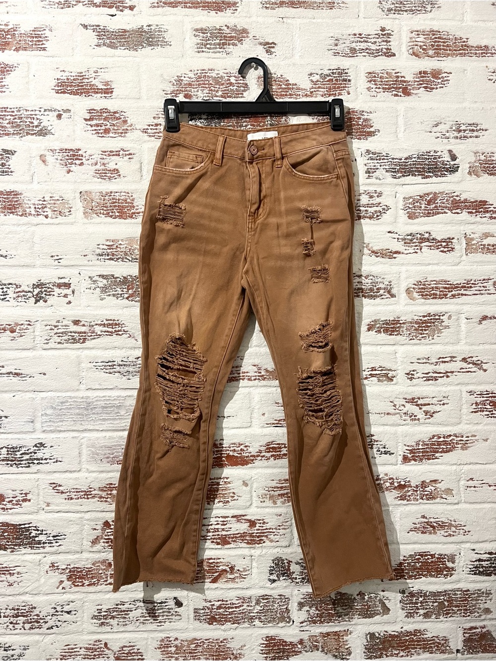 VERVET Distressed High Rise Ankle Kick Flare Jeans Streetwear Size 25 V2480